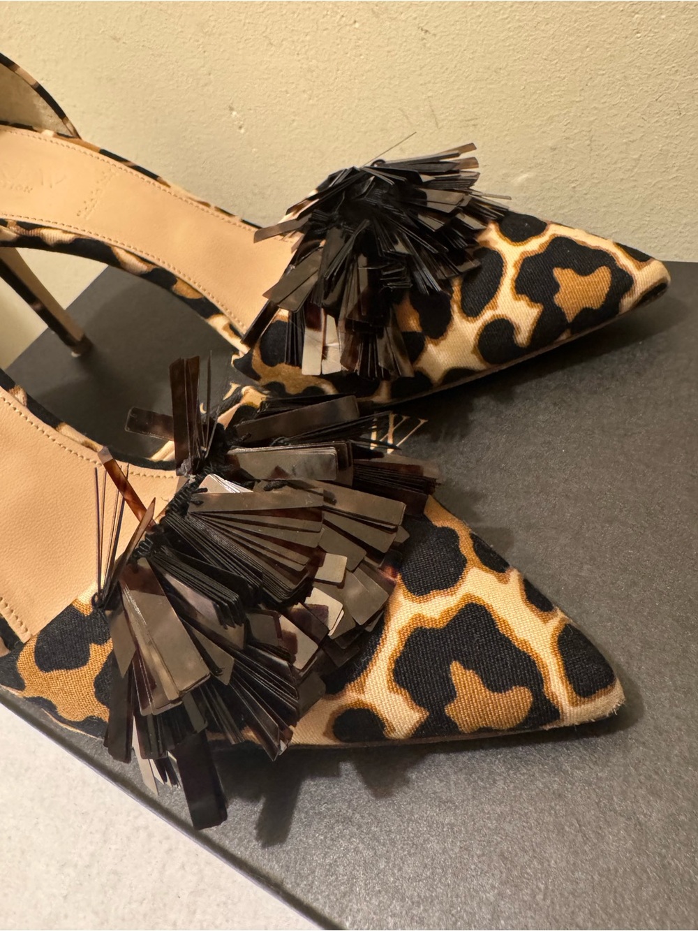 J.Crew Collection Elsie Sequin Leopard d'Orsay Pumps - Size 7.5 (Like New!) - Picture 9 of 14
